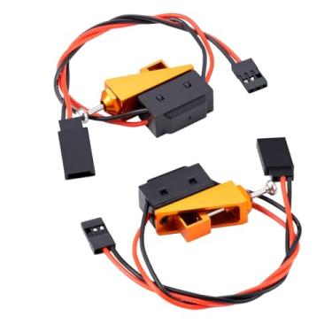 Imagem de MORFUM 2Pack 12V 5A RC Model Receiver Power JR Style ON/Off Switch with Aluminum Mount Control Rod for RC Boat Car Waterproof Accessories Box