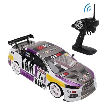 Imagem de Domary 1/10 RC Drift Racing Car Com Luz LED, Alta Segurança, Aderência Forte, Compartimento de Bateria Dupla, para Crianças (2 baterias)
