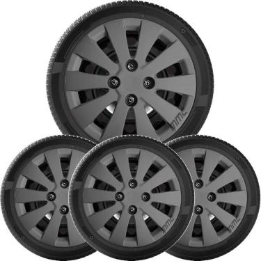 Imagem de 4X Calota Hb20 Hb20S Aro 14 Grafite Com Emblema 185Cb