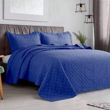 Imagem de Colcha de cama King Size de poliéster liso azul - Lightbek Official St