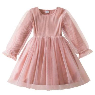Imagem de Vestido TTYAOVO Girl de manga comprida, outono, inverno, 3 anos, rosa 