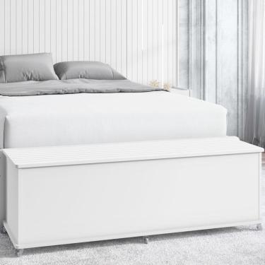 Imagem de Bau Banco Organizador 02302 1 Porta 135cm Branco DCASA