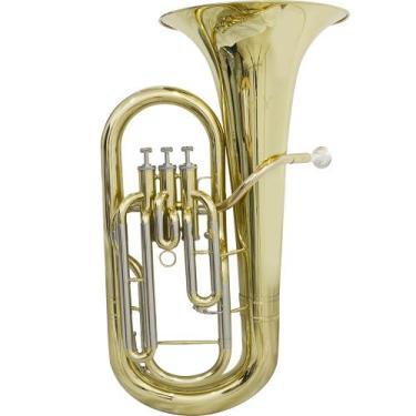 Imagem de Bombardino Euphonium 3 Pistos EP 200 Laqueado Dourado com Case New Yor