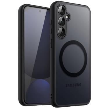 Imagem de JETech Capa Magnética para Samsung Galaxy S24 FE, Compatível com MagSafe, Case Capinha para Translúcida Fosca Traseira à Prova de Choque (Preto)