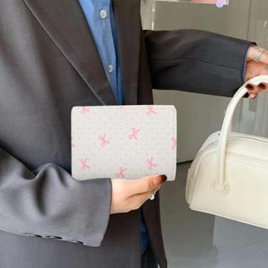 Imagem de Bolsa casual para moedas com laço e estampa de desenho animado em poliuretano, Wh