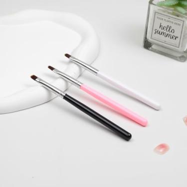 Imagem de Conjunto de 3 pincéis de acrílico para unhas – Pincéis de design ombre, gel e arte de unhas para aplicação de gel UV, gradiente, forro, pintura de flores – ferramentas profissionais de design de unhas