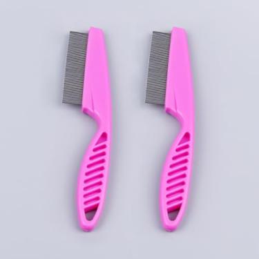 Imagem de 2 Pentes de dentes finos de aço inoxidável, pentes de cabelo de dentes de alta resistência, pente removedor de couro cabeludo, pentes para caspa, ferramenta profissional de cuidados pessoais