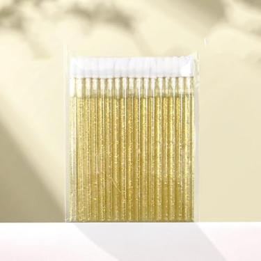 Imagem de Conjunto de 50 pincéis de lábios descartáveis – Aplicador de maquiagem de veludo macio para batom, brilho labial e mistura – Ferramenta de beleza compacta e adequada para viagem, 10 x 7 x 0,3 cm