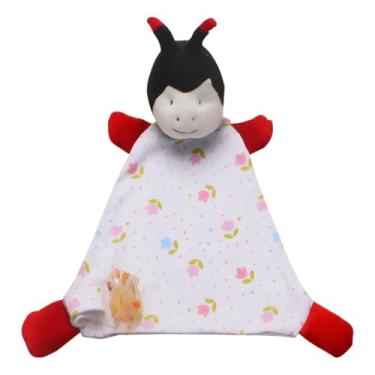 Imagem de Naninha para Bebê com Prendedor de Chupeta Bichinhos Estampada Algodão (50% Poliéster, Joaninha)