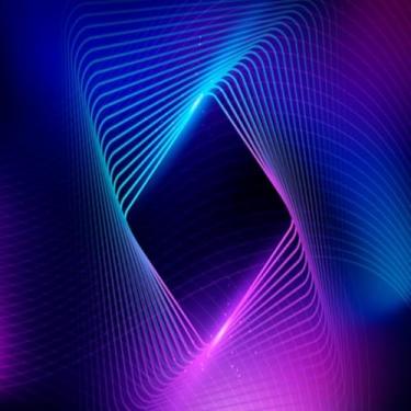 Imagem de Quadro Decorativo Neon Light Effect Gradient com Arte Moderna para Parede 30x30cm