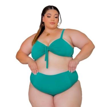 Imagem de Biquini Plus Size 2 em 1 Top Plus Calcinha Cintura Alta Nova Coleção -