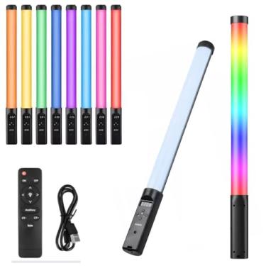 Imagem de Bastão de Luz LED RGB Portátil Com 10 Modos, Controle Remoto, 3200K a 5500K Ajustável, Bateria Recarregável 2600mAh, LCD, Iluminação 360° Para Criadores de Conteúdo Fotografia e Vídeo