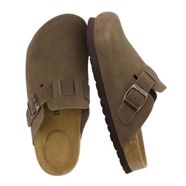 Imagem de CUSHIONAIRE Hana – Sapato feminino clássico de camurça de couro genuíno – Sapatos femininos confortáveis sem cadarço, Cinza-escuro, 41