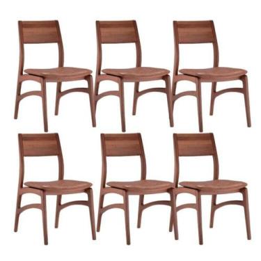 Imagem de Conjunto 6 Cadeiras Madeira Maciça Alento - Elegance Decor