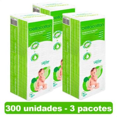 Imagem de Kit de Algodão Quadrado Bellacotton para Bebê 300 Unidades
