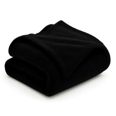 Imagem de Cobertor Manta Microfibra Casal Ultra Queen Macia 200x180cm – Antialérgica Soft Confort para Inverno e Todas as Estações (Preto,Kit 4 unidades)