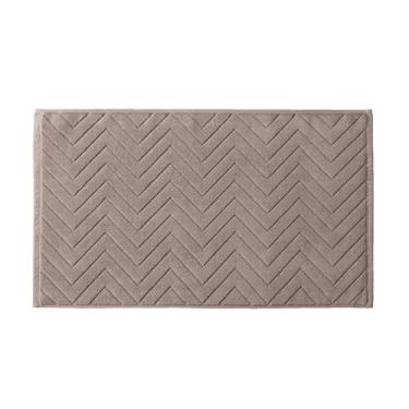 Imagem de Tapete de banho de algodão antiderrapante, tapete de banheiro macio para banheira, macio e desgrenhado, tapete de chuveiro, reversível, macio, absorvente e lavável na máquina (marrom)