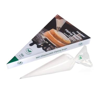 Imagem de Funnippe Sacos de confeitar descartáveis de base biológica de 40,6 cm, sacos de confeitaria ecológicos para decoração de bolos, anti-explosão, pacote com 150
