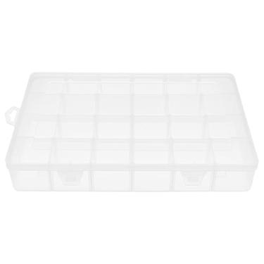 Imagem de Caixa de equipamentos de 24 grades, compartimento transparente organizador de plástico, divisórias ajustáveis, hobbies de artesanato ideal