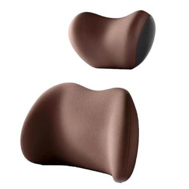 Imagem de Almofadas ergonômicas para assento de carro, encosto de cabeça de espuma viscoelástica e suporte lombar, projetadas para conforto de longa distância