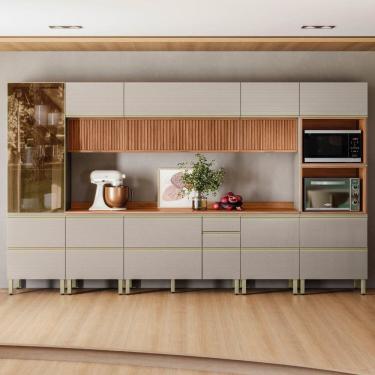 Imagem de Cozinha Completa 8 Peças 100% Mdf Proença Nogueira-nude Prime