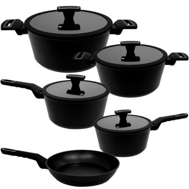 Imagem de Jogo De Panelas De Indução Cerâmica Manhattan Preta 5 Peças