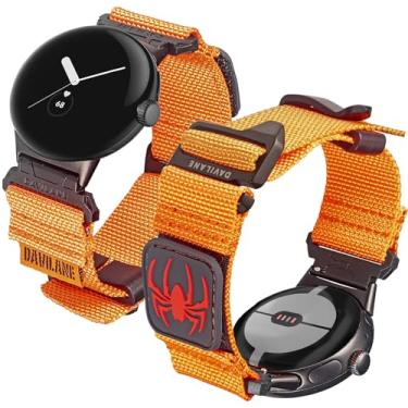 Imagem de DAVILANE Pulseira de relógio de nylon tática militar para Google Pixel Watch – Pulseira de troca rápida com adesivos intercambiáveis e gancho G para Pixel/Pixel 2 / Pixel 3 de 41 mm / Pixel 3 de 45 mm