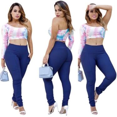 Imagem de Calça Legging Montaria Térmica Flanelada Grossa Com Bolsos - Remanesce