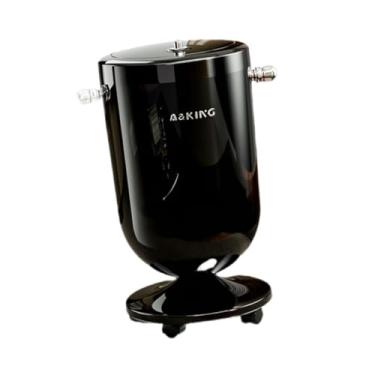 Imagem de SiaBiced Lixeira com tampa, lixeira com rodas, balde de lixo grande aberto, móvel para cozinha e quarto, Preto