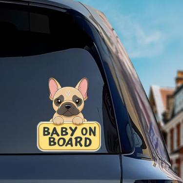 Imagem de Leniutor 1 adesivo refletivo de bebê a bordo para carros, placas de segurança fofas refletivas de alta intensidade, vinil à prova d'água, decalque de segurança para dirigir à noite para para-choque de