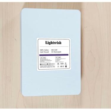 Imagem de Lightwish Caderno de desenho em aquarela com 30 folhas de prensa a frio 600 g/m27 kg, caderno de pintura quadrado portátil rasgável tamanho viagem, papel de arte quadrado de esboço em aquarela 8,9 x