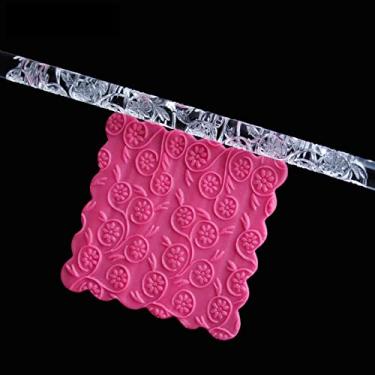 Imagem de YOUTHINK Rolo de Massa Acrílico Com Alça Confortável de 28 Padrões para Assar Massa de Macarrão 16 X 1 Cm (#27)