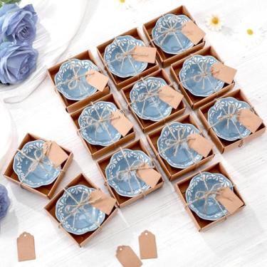 Imagem de SiliFine 12 conjuntos Cielito Lindo lembrancinhas de festa de chá de bebê pequena tigela de cerâmica presentes a granel 3,3 polegadas Platos De Barro Mexicanos Mini Prato de molho com caixa de cartão