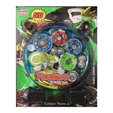 Imagem de Kit 4 Beyblade Metal Fusion Led Tornado + Arena + 2 Lançador