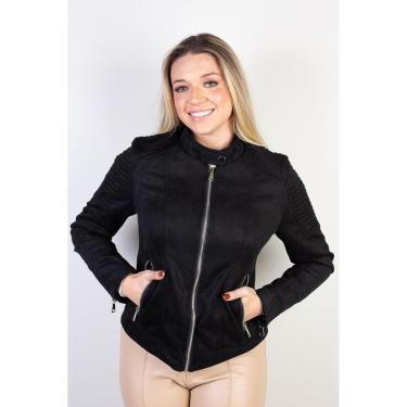 Imagem de Jaqueta feminina suede gola com botão 84252-Feminino