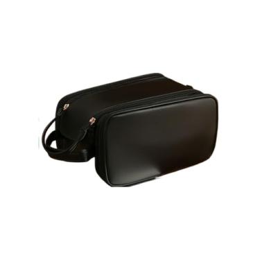 Imagem de Necessaire Feminina, Estilo Com Abertura em Forma de U de Grande Capacidade, PortáTil Para Viagem(Preto)