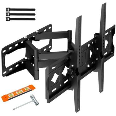 Imagem de Suporte de parede para TV de tela plana, suporte de TV com braços duplos articulados giratórios e inclinados