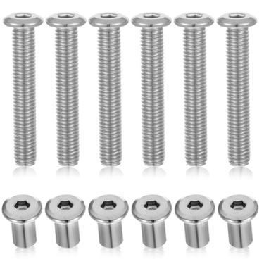 Imagem de Conjunto de parafusos de ferrolho de reboque de 12 peças, soquete hexagonal de aço inoxidável 304, trinco de porta de reboque fechado de 4,96 cm, kit de ferrolho de trava de porta para trailers