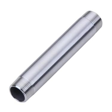 Imagem de CONSTELLAR Encaixe de tubo de aço inoxidável 304 - 2.5 cm NPT macho x 2.5 cm NPT macho rosqueado parede de tubo espesso, 100 mm (4 polegadas) comprimento tubo pesado sem costura (1 peça)