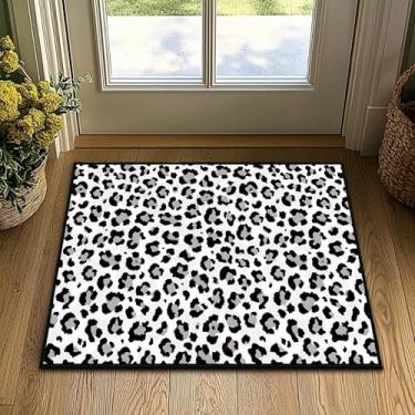 Imagem de Tapete de leopardo 5 x 7 cm lavável, tapetes com estampa de guepardo, tapete macio ultrafino pequeno tapete com estampa de animal tapete antiderrapante para entrada quarto cozinha, rosa