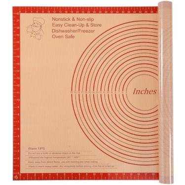 Imagem de Tapete de silicone para assar 91 x 61 cm, antiderrapante e reutilizável, com medidas, tábua de amassar antiaderente - para massa, pastelaria, massa de torta, fondant, biscoitos, pão, macarrão, pizza