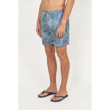 Imagem de Shorts Aleatory Estampado Monstera Azul-Masculino