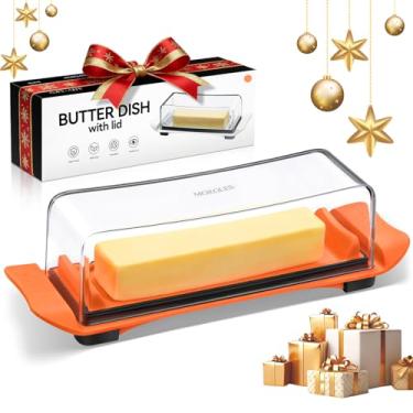 Imagem de MORGLES Manteigueira Com Tampa, Hermética Para Bancada E Geladeira, Recipiente De Tamanho Padrão East West Coast Sticks, Lavável Na Máquina Lavar Louça