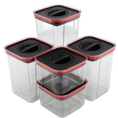 Imagem de Kit 5 Potes Herméticos Profissional E Organização - Premium - lovely