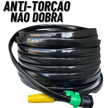 Imagem de Mangueira de Jardim Antitorção Reforçada | PVC Trançado Alta Pressão | Preta(35 Metros)