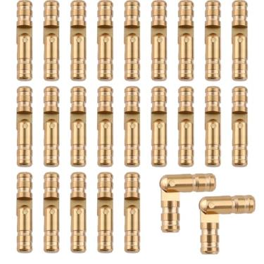 Imagem de 25un Dobradiças Cilíndricas para Caixas Madeira, 2x0.4cm Dobradiças Cilíndricas de Latão Ocultas para Armários Portas Caixas de Joias e Pequenos Projetos Marcenaria