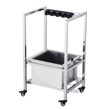 Imagem de Pia de esfregão de chão, pia interna e externa, bacia de serviço de aço inoxidável, pia de lavanderia independente, banheira utilitária, para lavanderia, garagem, porão, jardim (48 cm)