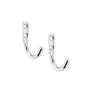 Imagem de FAPBADRI Ganchos multiuso, usados para pendurar roupas, bolsas, casacos, retentores de cortina, chaves, cor - prata, material - aço inoxidável, parafusos e plugues de parede incluídos, pacote com 2