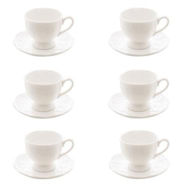 Imagem de Conjunto 06 Xícaras de Cafezinho de Porcelana New Bone Butterfly Flowe