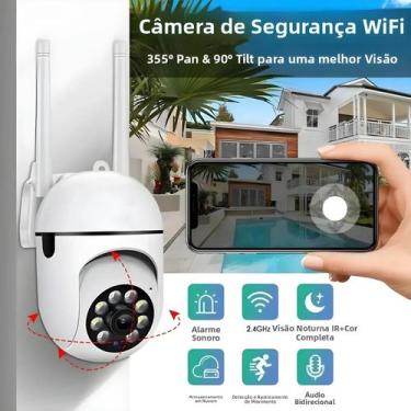 Imagem de Câmera PTZ Sem Fio 8MP Wifi IP Externa Com Zoom 4X, Rastreamento Human